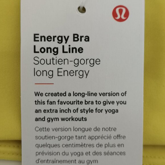 NWT LULULEMON SOLL Yellow Luxtreme Fabric B/C Cup Energy Bra Long Line 10 - Picture 6 of 7